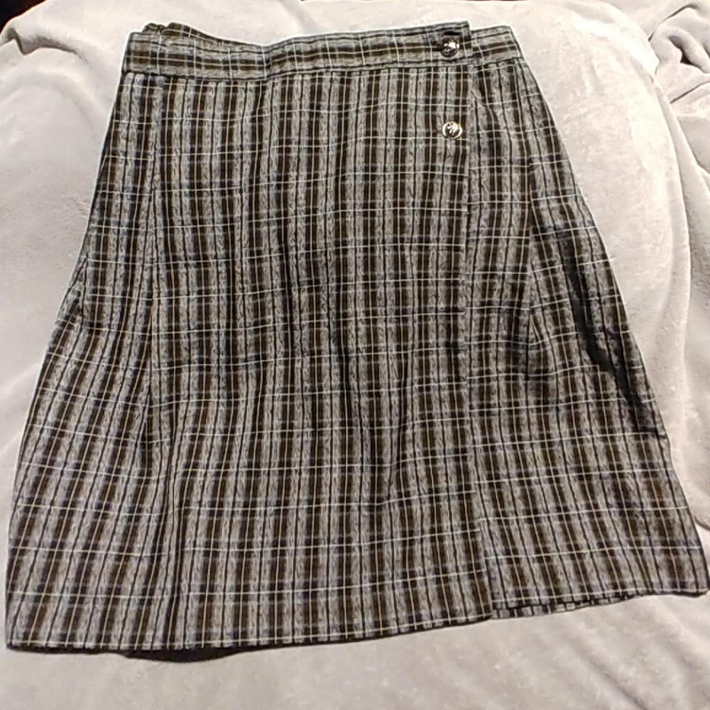 Vintage Maggie Lawrence plaid wrap skirt